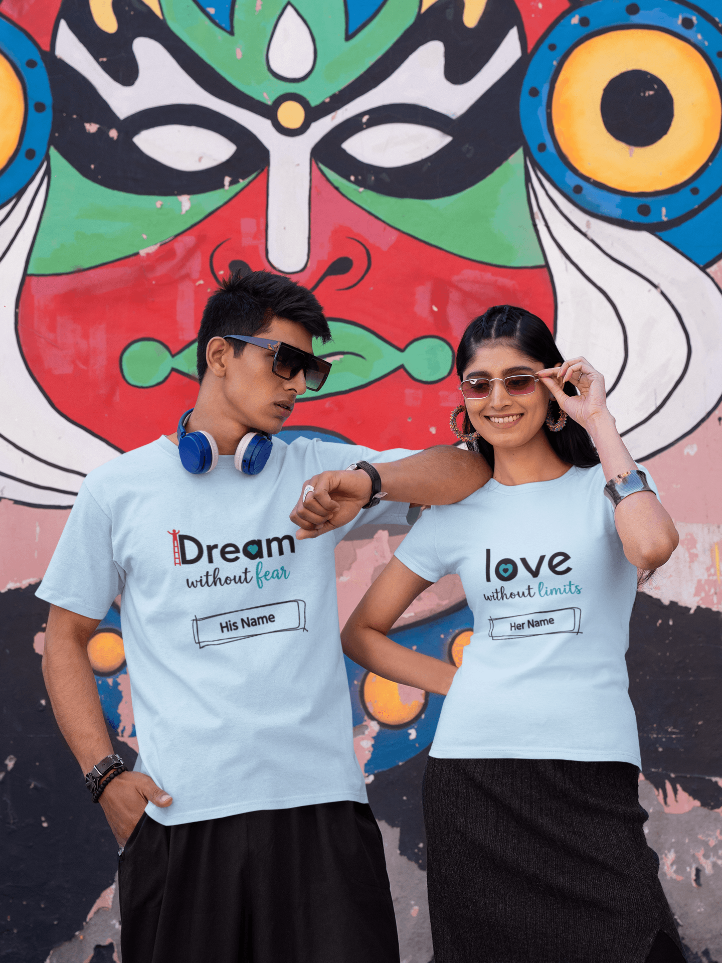 Fearless Love Personalized Couple Tees