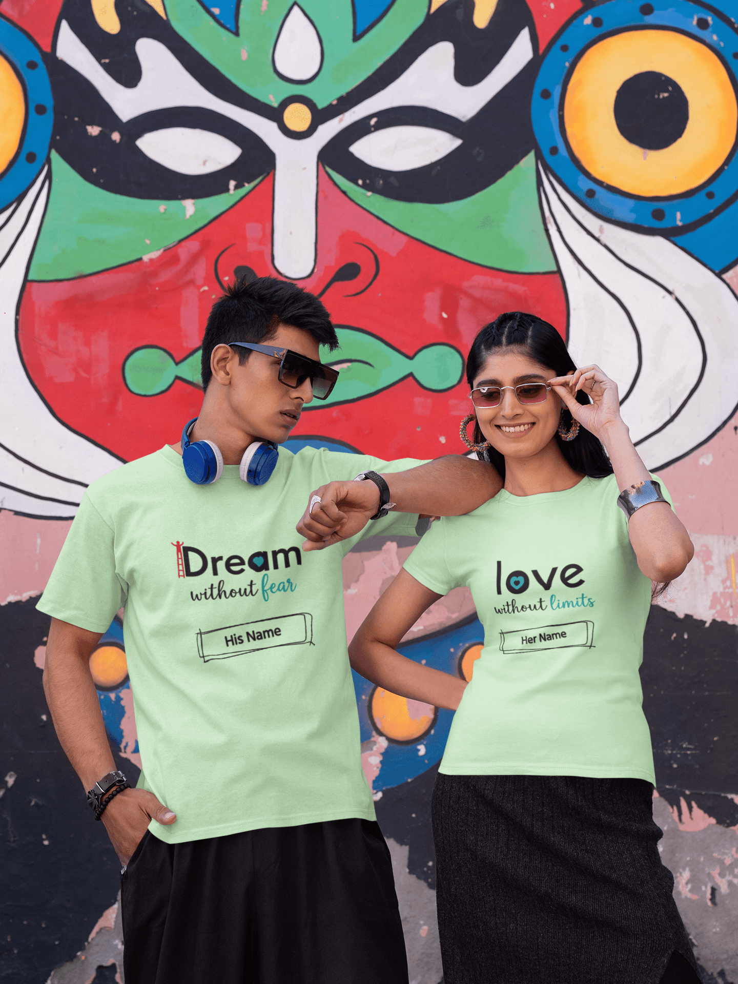 Fearless Love Personalized Couple Tees