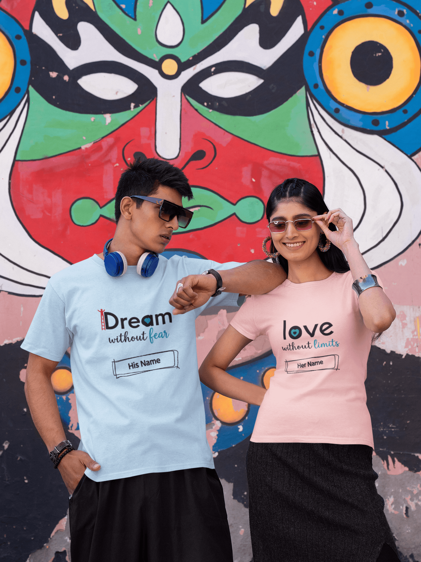 Fearless Love Personalized Couple Tees