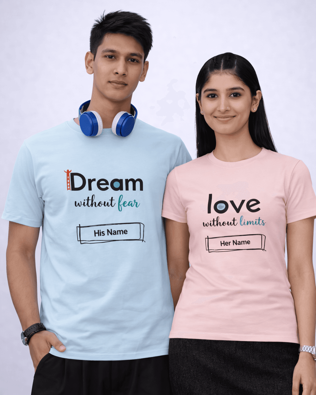 Fearless Love Personalized Couple Tees