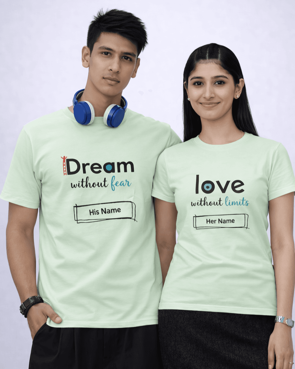Fearless Love Personalized Couple Tees